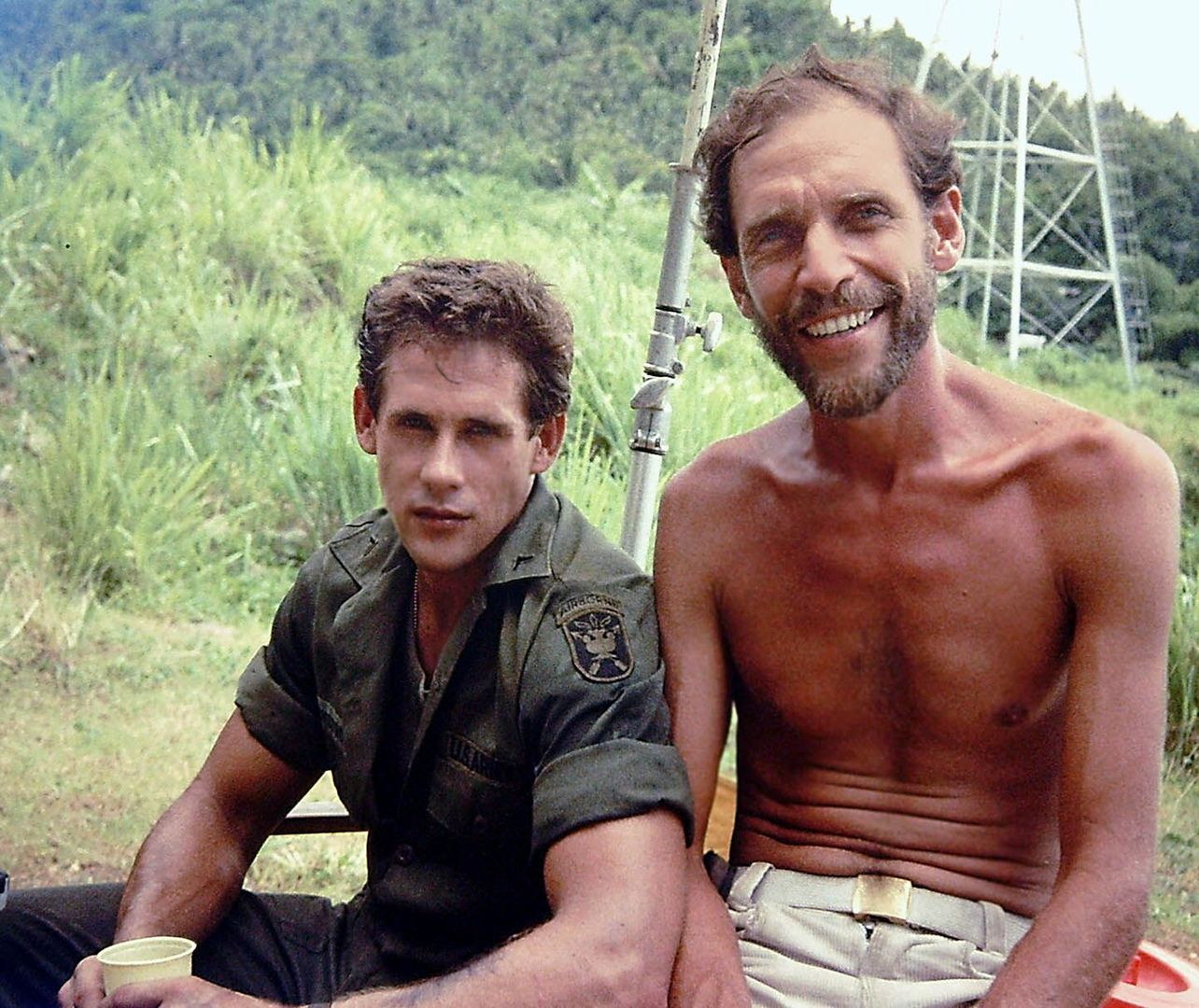 Michael Dudikoff i Sam Firstenberg na planie filmu "Amerykański ninja"