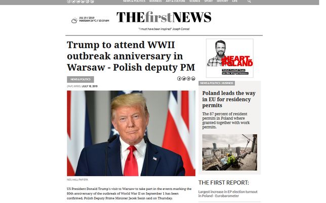 Amerykańskie media informują o wizycie Donalda Trumpa w Polsce powołując się na WP 