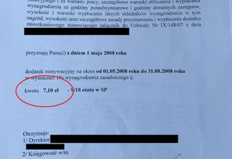 4,25 zł miesięcznie. Nauczyciele pokazują kwoty dodatków do pensji