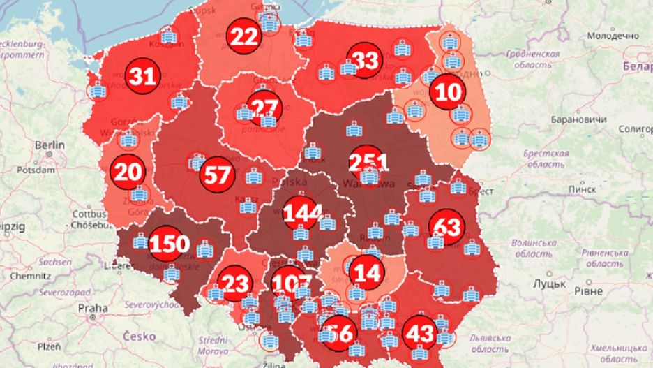 Aktualna mapa zakażeń koronawirusem w Polsce [Stan na 26.03]