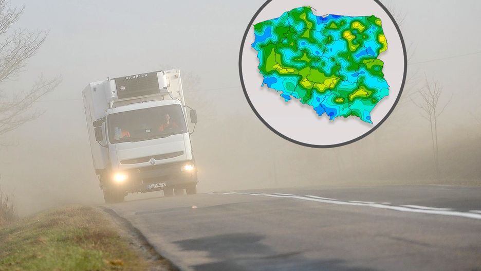 Efekt suchowieja - zadymka z suchego pyłu podnoszonego z pól.