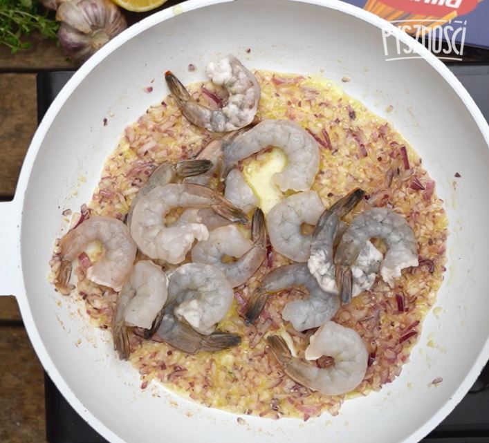 Bavette z krewetkami- Pyszności
