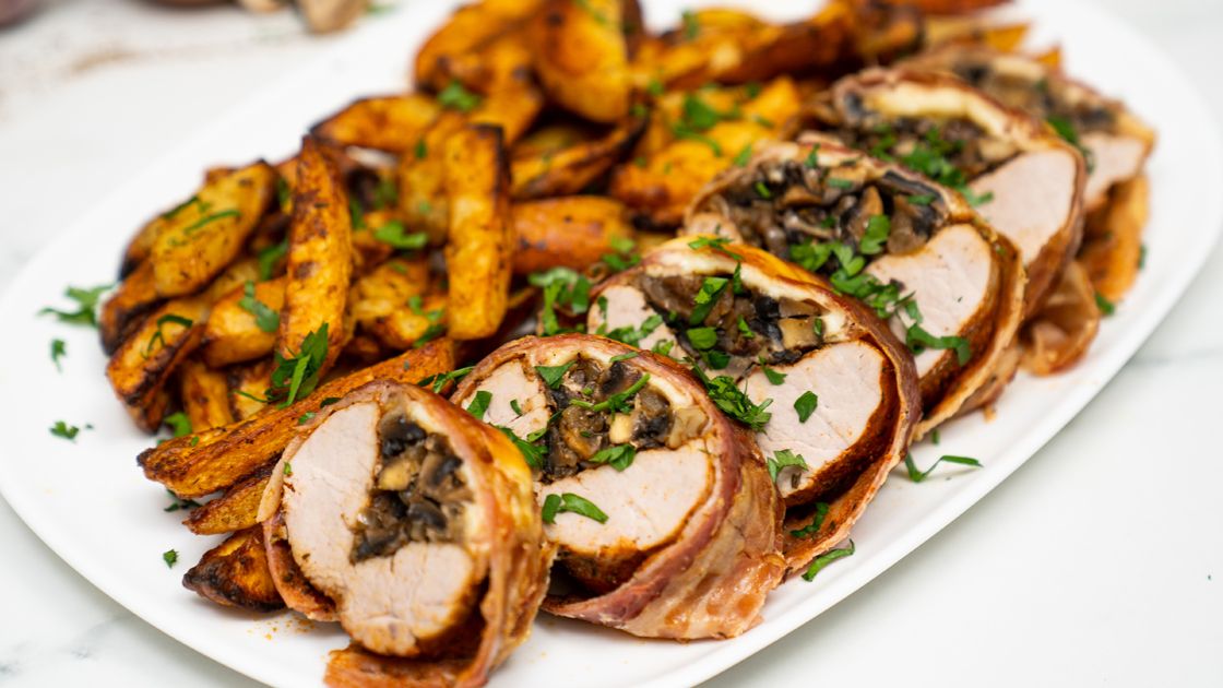 Polędwica wieprzowa z pieczarkami- Pyszności