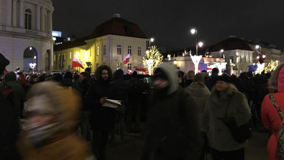 Protest przed Pałacem Prezydenckim.