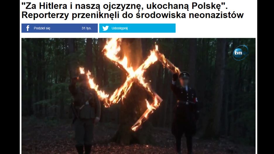 Polscy neonaziści świętują rocznicę urodzin Adolfa Hitlera