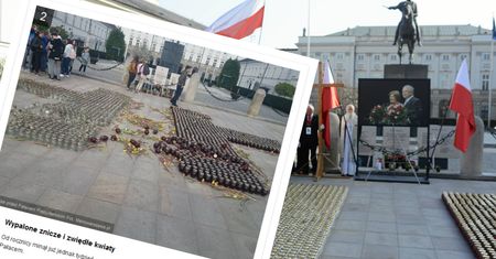 Przed Pałacem Prezydenckim śmietnik. Taki widok tydzień po rocznicy smoleńskiej