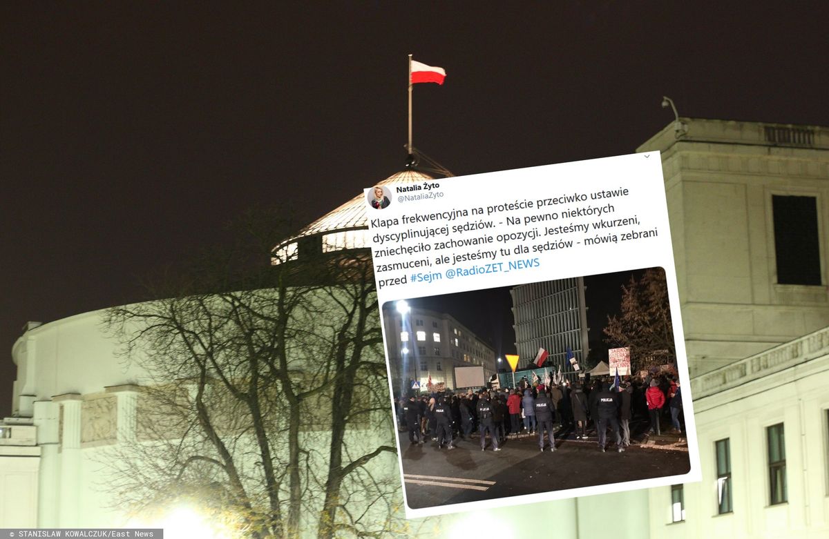 "Ustawa dyscyplinująca" w Sejmie. Na Wiejskiej skromny protest