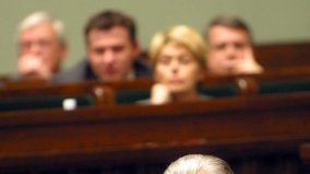 Andrzej Lepper podczas wystapienia w Sejmie