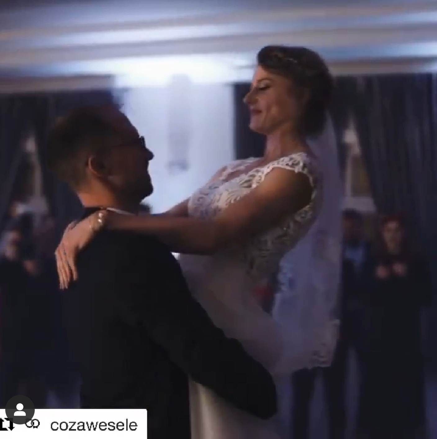 Patrycja Wyciszkiewicz z mężem podczas wesela