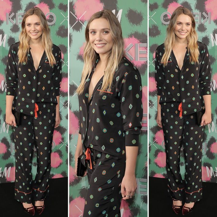 LOOK OF THE DAY: Elizabeth Olsen w stylizacji Kenzo x H&M