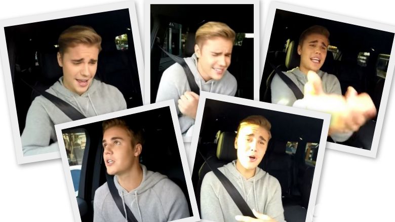 Justin Bieber śpiewa swoje piosenki