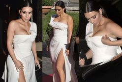Kim Kardashian znów w za ciasnych ubraniach. Wpadka?