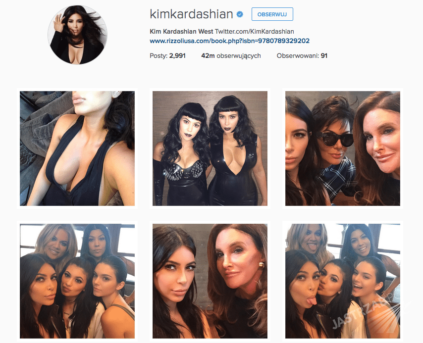 Kim Kardashian na Instagramie jest najpopularniejszą celebrytką na świecie