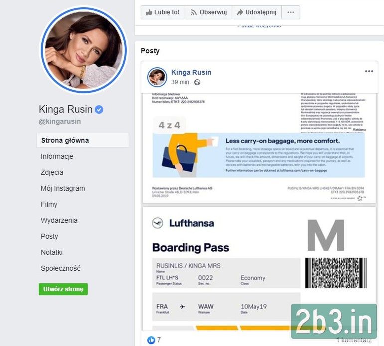 Problematyczny wpis Kingi Rusin na Facebooku 