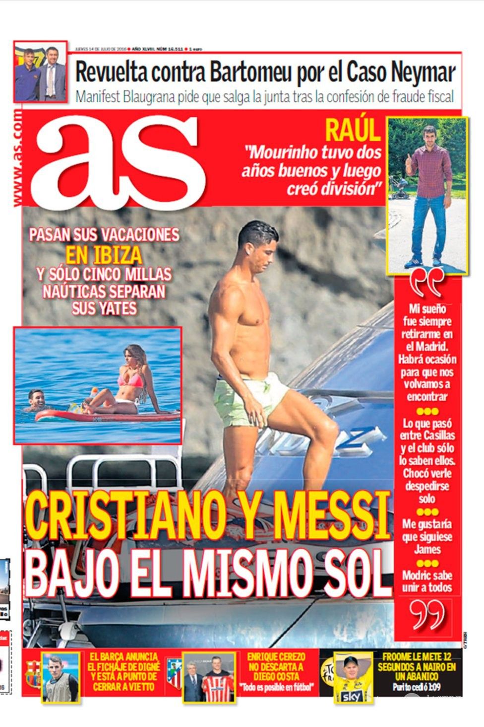 AS - zdjęcia z wakacji Cristiano Ronaldo i Leo Messi