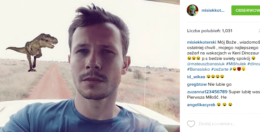 Mateusz Banasiuk na wakacjach w Kenii