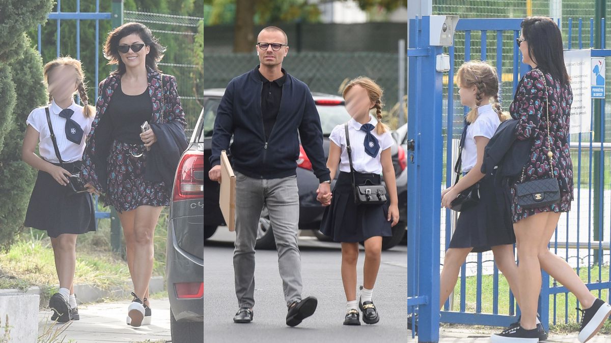 Kasia Cichopek prowadzi córkę na rozpoczęcie roku szkolnego. Odebrał ją już Marcin Hakiel. Dalej się unikają? [ZDJĘCIA]
