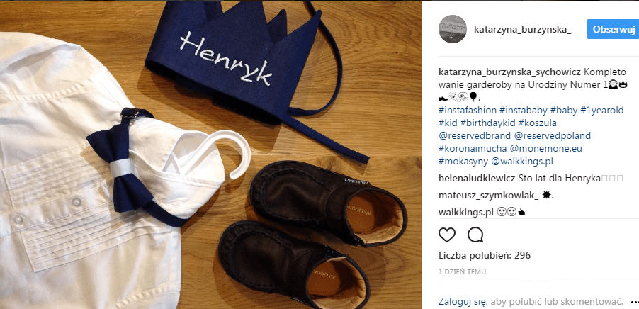 Kasia Burzyńska pokazuje ubranko urodzinowe Henryka