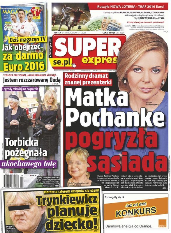 Mama Justyny Pochanke pogryzła sąsiada