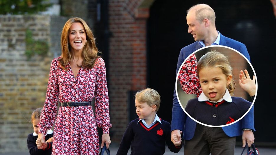Księżniczka Charlotte poszła do szkoły. Odprowadzili ją Kate Middleton i książę William