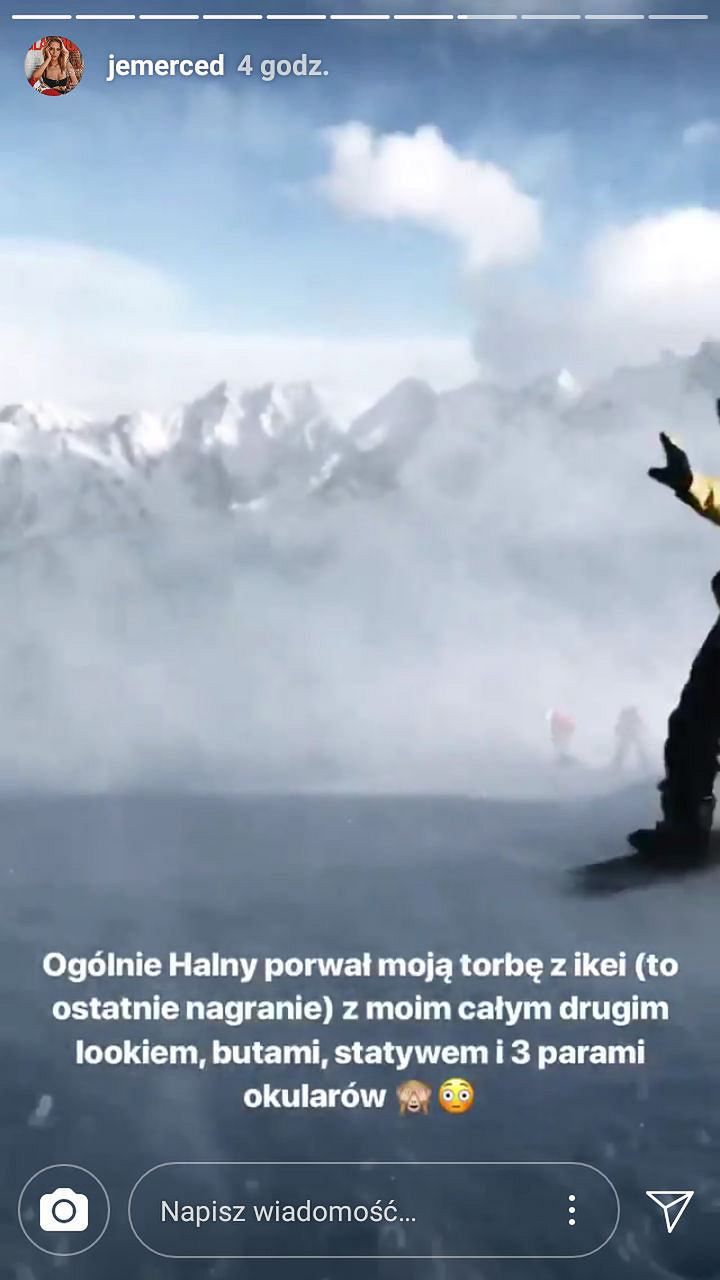 Na Kasprowym Wierchu szaleje halny, a Jessica Mercedes robi sobie romantyczną sesję