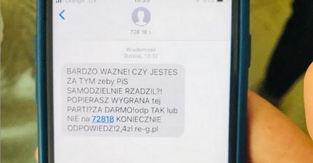 Wybory Parlamentarne 2019. Dziwne SMS-y i regulamin serwisu erotycznego