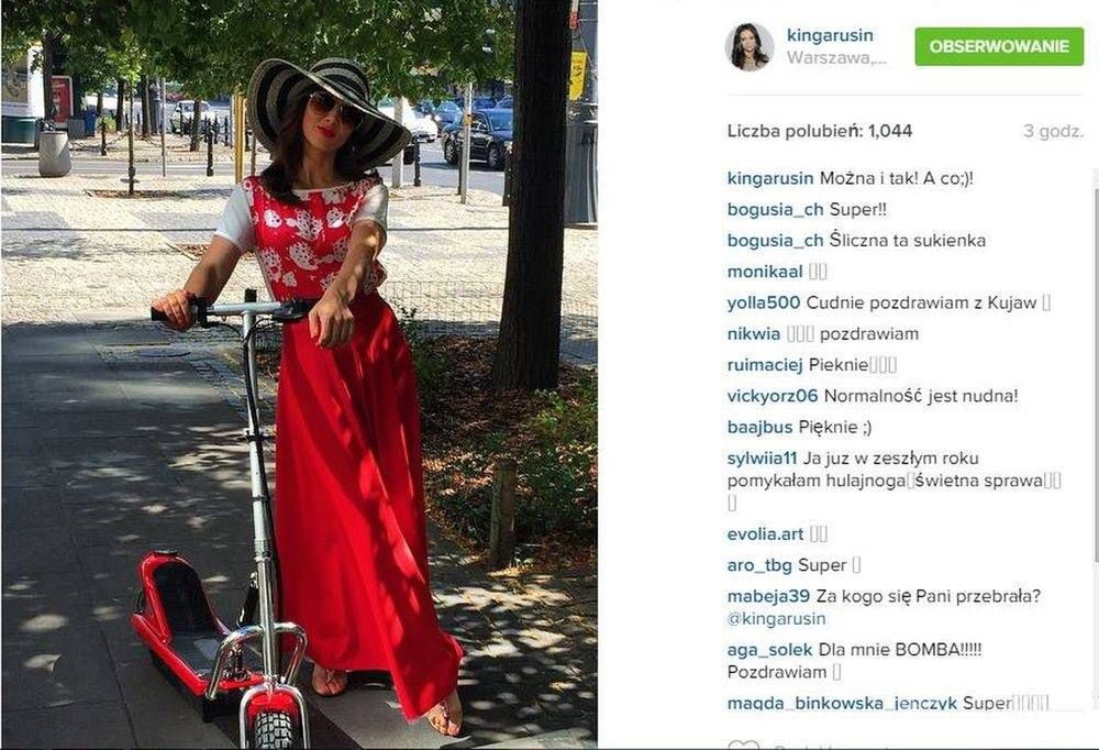 Kinga Rusin na hulajnodze, fot. INSTAGRAM