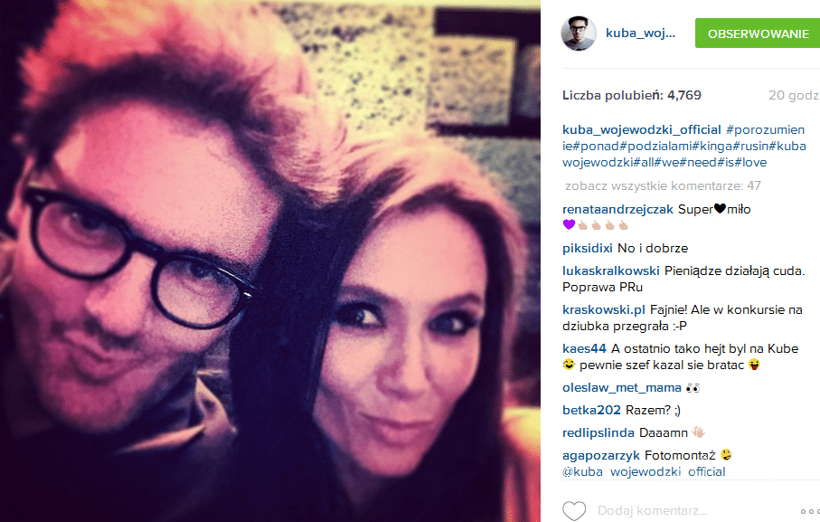 Kuba Wojewódzki i Kinga Rusin pogodzili się