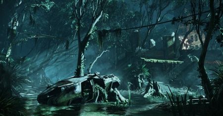 Crysis 3 - nieustraszony Prorok z miotaczem ognia na gruzach Nowego Jorku