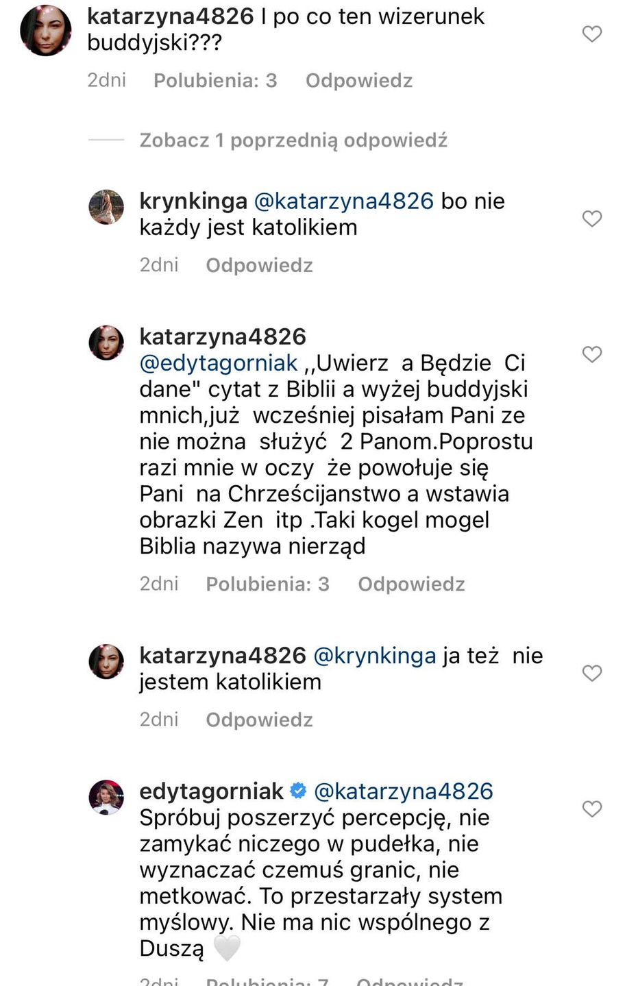 Dyskusja Edyty Górniak z fanką