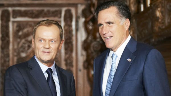 Premier Donald Tusk i kandydat na prezydenta USA Mitt Romney podczas spotkania w Gdańsku