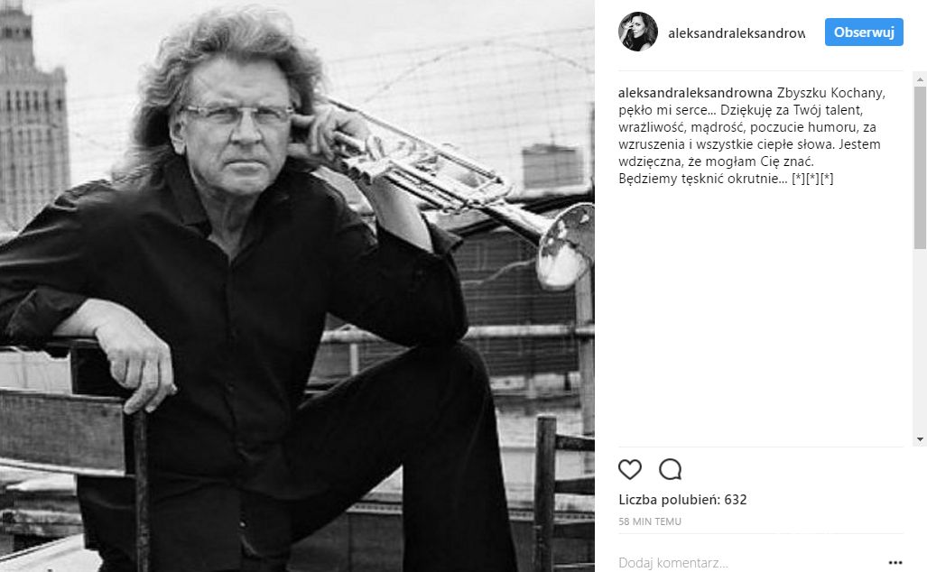 Aleksandra Kwaśniewska żegna Zbigniewa Wodeckiego