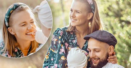 Agnieszka Kaczorowska w rozkosznej wiosennej sesji z mężem i córką. Fani piszą o drugim bobasku