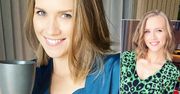 Ciężarna Agnieszka Kaczorowska w zielonej sukience eksponuje zaokrąglony brzuszek. "Widzimy piękną wiosenną mamę"