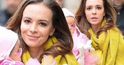 Anna Wendzikowska w żółtym trawiastym szalu z córeczką w stroju Barbie śmiga do studia TVN! Kornelia to prawdziwa księżniczka!