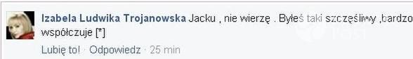 Izabela Trojanowska składa kondolencje Jackowi Borkowskiemu