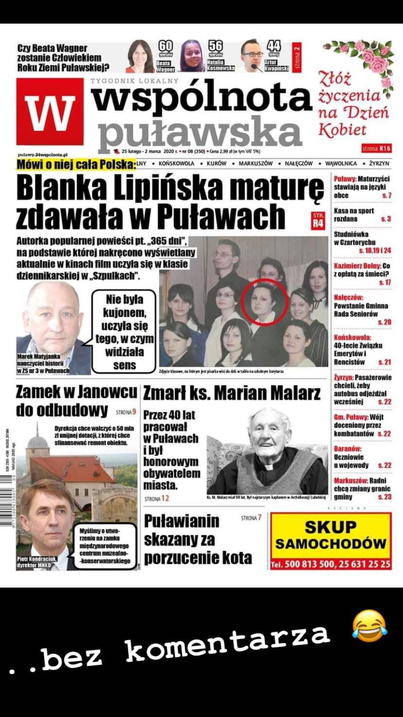 Blanka Lipińska - jak wyglądała w liceum?