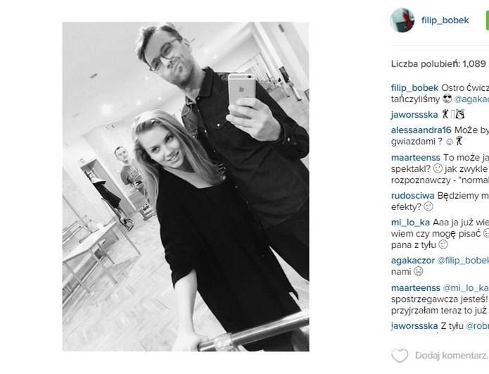 Agnieszka Kaczorowska i Filip Bobek na wspólnym treningu