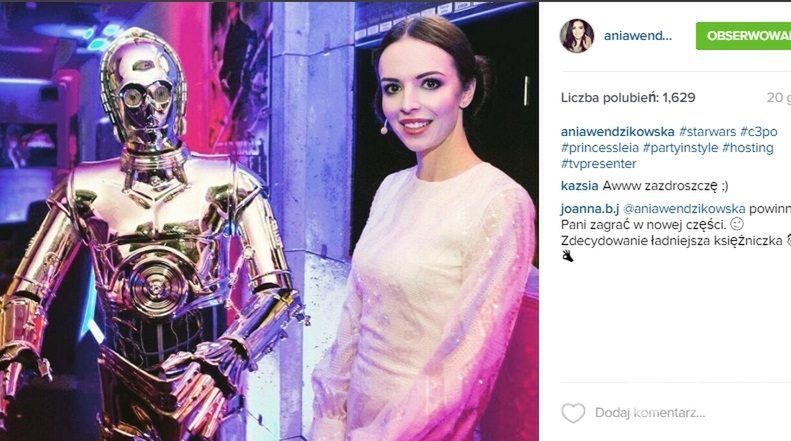 Anna Wendzikowska jako Ksieżniczka Leia