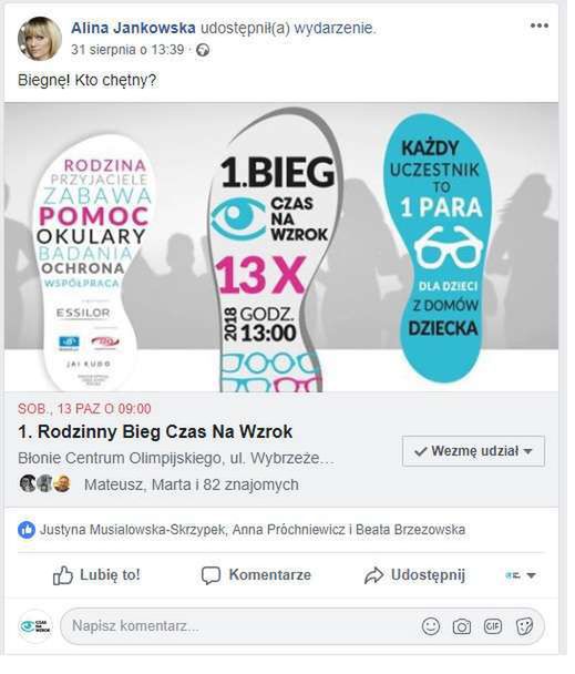 Gwiazdy zachęcają do udziału w maratonie Bieg Czas Na Wzrok 2018