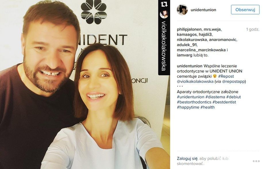 Znani pacjenci kliniki Unident Union: Tomasz Karolak i Viola Kołakowska