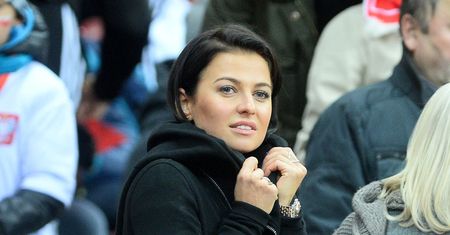 Anna Lewandowska na meczu Polska - Armenia
