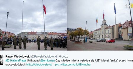 W Łomży zdemontowano unijną flagę. Przez zastępcę Błaszczaka?