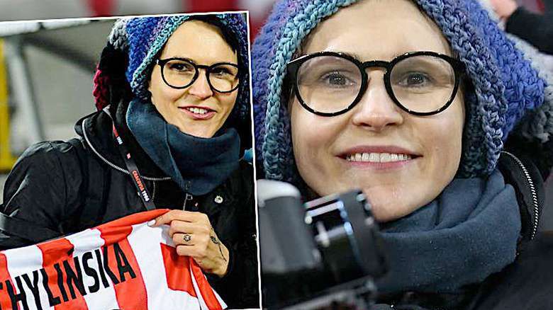 Agnieszka Chylińska na meczu