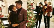 Anna Lewandowska eksponuje ciążowy brzuszek na rodzinnym zdjęciu przy bożonarodzeniowym drzewku (FOTO)