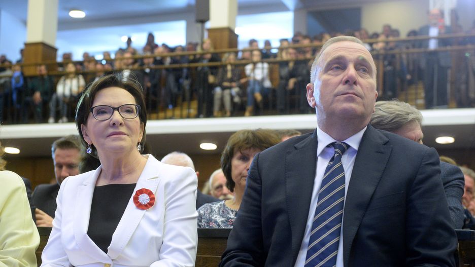 Była minister zdrowia Ewa Kopacz i lider PO Grzegorz Schetyna.
