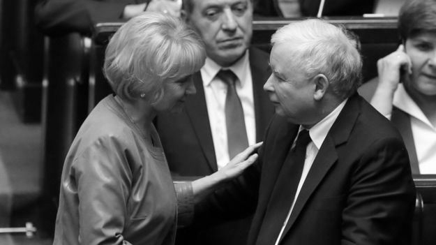 Jolanta Szczypińska i Jarosław Kaczyński