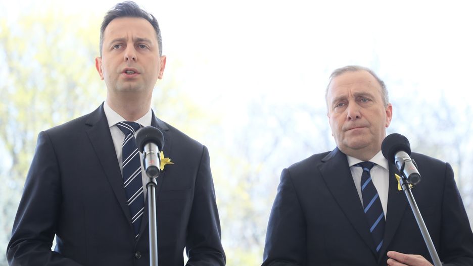 Strajk nauczycieli 2019. Koalicja Europejska deklarację dla oświaty. Na zdjęciu (od lewej): Władysław Kosiniak-Kamysz i Grzegorz Schetyna