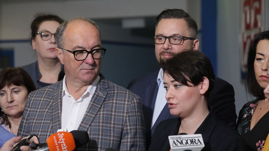 Anna Maria Żukowska, rzeczniczka Lewicy i przewodniczący partii Włodzimierz Czarzasty