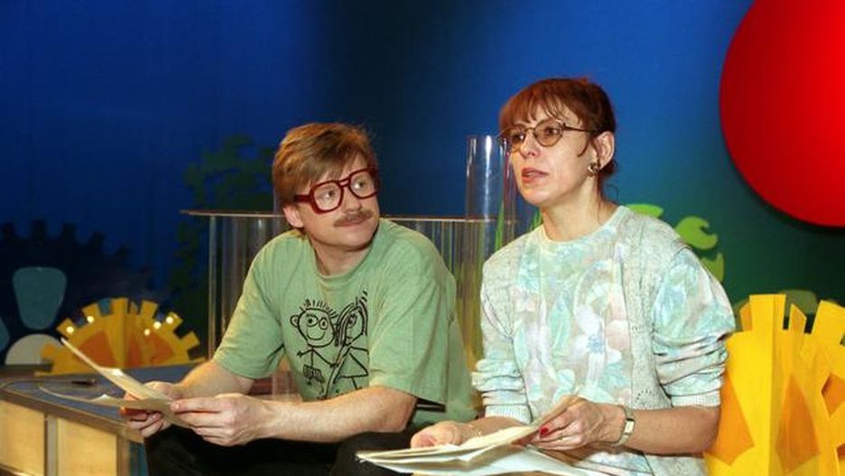 Krzysztof Marzec jako Pan Tik Tak i Ewa Chotomska jako Ciotka Klotka